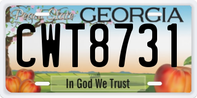 GA license plate CWT8731