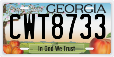 GA license plate CWT8733