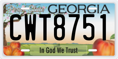 GA license plate CWT8751