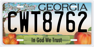 GA license plate CWT8762