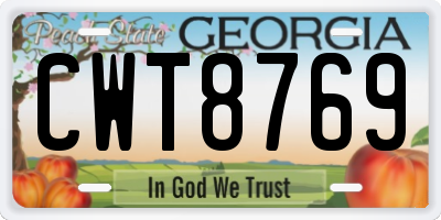 GA license plate CWT8769