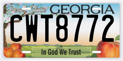 GA license plate CWT8772
