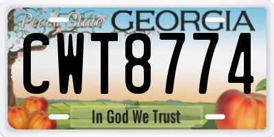 GA license plate CWT8774