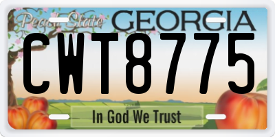 GA license plate CWT8775