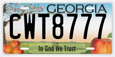 GA license plate CWT8777