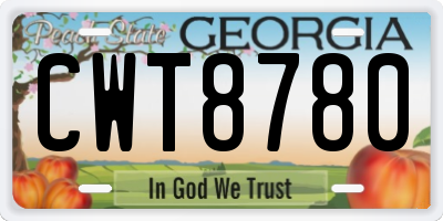 GA license plate CWT8780