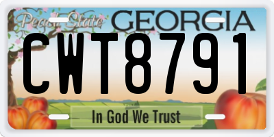 GA license plate CWT8791