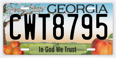 GA license plate CWT8795