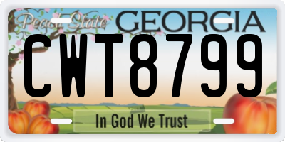 GA license plate CWT8799