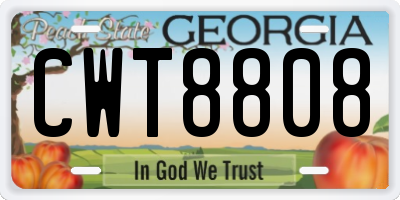 GA license plate CWT8808