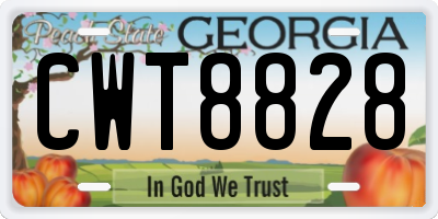 GA license plate CWT8828