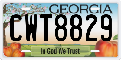 GA license plate CWT8829