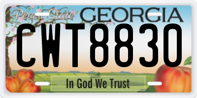 GA license plate CWT8830