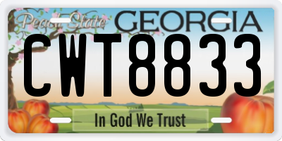 GA license plate CWT8833