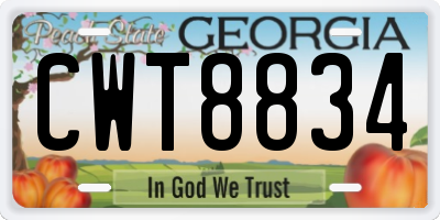 GA license plate CWT8834