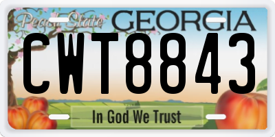 GA license plate CWT8843