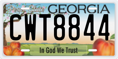 GA license plate CWT8844