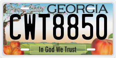 GA license plate CWT8850