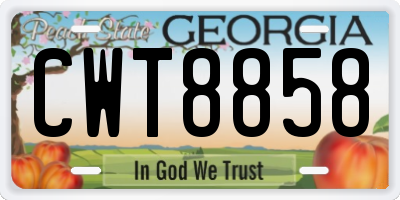 GA license plate CWT8858