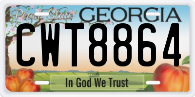 GA license plate CWT8864
