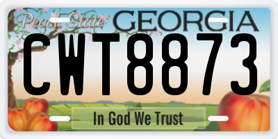 GA license plate CWT8873