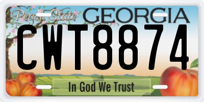 GA license plate CWT8874