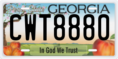 GA license plate CWT8880