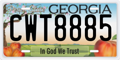 GA license plate CWT8885
