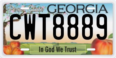 GA license plate CWT8889
