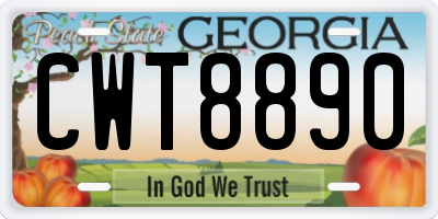 GA license plate CWT8890