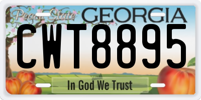 GA license plate CWT8895