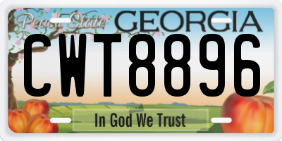 GA license plate CWT8896
