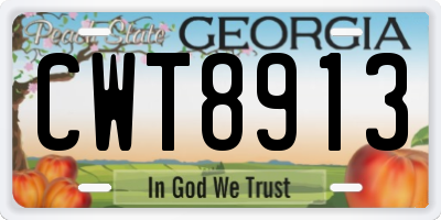GA license plate CWT8913