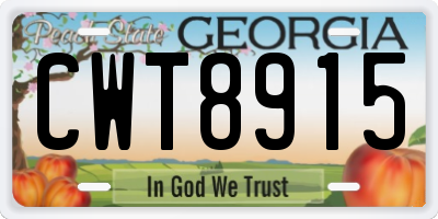GA license plate CWT8915