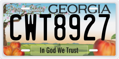 GA license plate CWT8927