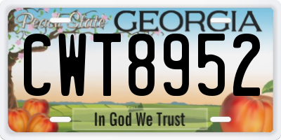 GA license plate CWT8952