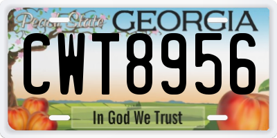 GA license plate CWT8956