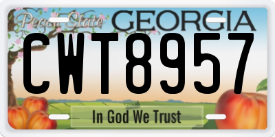 GA license plate CWT8957