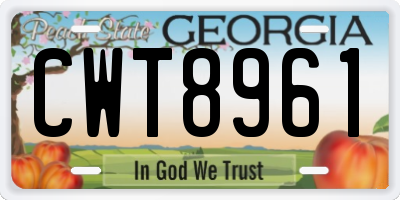 GA license plate CWT8961