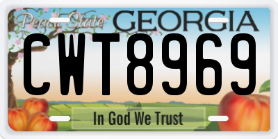 GA license plate CWT8969