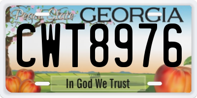 GA license plate CWT8976