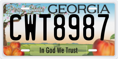 GA license plate CWT8987
