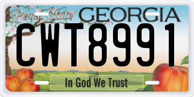 GA license plate CWT8991