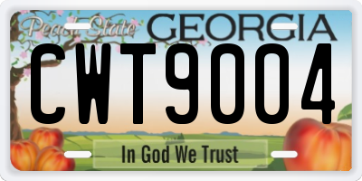 GA license plate CWT9004