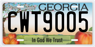 GA license plate CWT9005