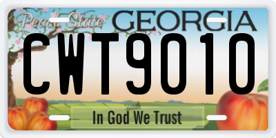 GA license plate CWT9010