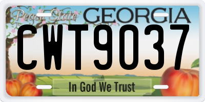 GA license plate CWT9037