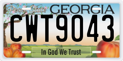 GA license plate CWT9043