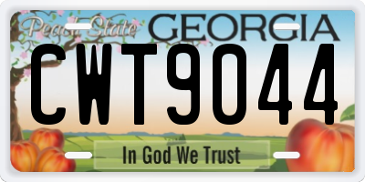 GA license plate CWT9044