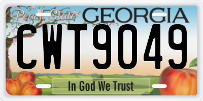 GA license plate CWT9049